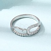 304 Stainless Steel Micro Pave Cubic Zirconia Finger Rings for Women RJEW-A104-01P-1