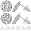 32Pcs Hammered Brass Stud Earring Findings KK-BBC0023-13-1