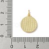 Brass Pave Natural Shell Flat Round with Letter Charms KK-Z115-13G-T-3