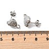 Brass Micro Pave Cubic Zirconia Stud Earring Findings KK-Z102-12P-2