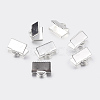 Silver Color Plated Brass Ribbon Crimp Ends J0JMT-S-NF-2