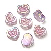 UV Plating Rainbow Iridescent Acrylic Beads OACR-G012-11A-1