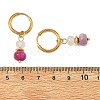 Natural White Jade & Pink Zebra & Red Jasper & Sodalite Beads Hoop Earring EJEW-JE07324-6