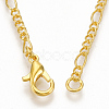 Brass Coated Iron Figaro Chain Necklace Making MAK-T006-03G-3