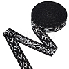 10Yards Ethnic Style Rhombus Polyester Ribbon SRIB-FG0001-35A-1