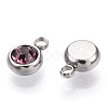 201 Stainless Steel Rhinestone Charms X-STAS-S068-06-3