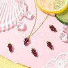 Natural Garnet Round Beaded Grape Pendants G-CJC0007-01-6