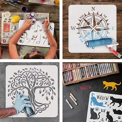 Plastic Reusable Drawing Painting Stencils Templates DIY-WH0202-256-1