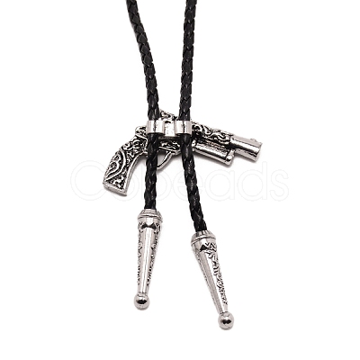 Gun Shape Laria Necklace for Men Women NJEW-WH0011-10AS-1