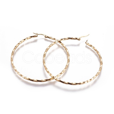 PVD Vacuum Plating 304 Stainless Steel Big Hoop Earrings EJEW-L226-009C-1