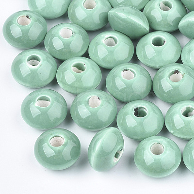 Handmade Porcelain Beads X-PORC-Q173-20x11mm-21-1