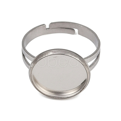 304 Stainless Steel Cuff Ring Components STAS-D372-06P-04-1