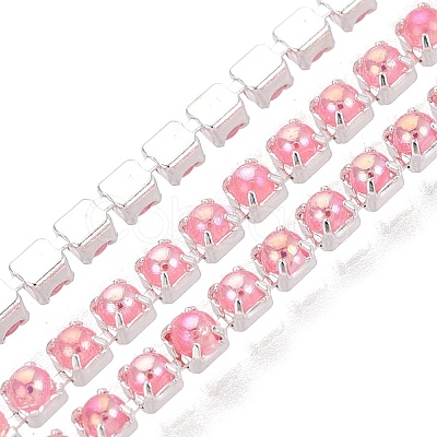 Iron & ABS Plastic Imitation Pearl Tennis Chains CH-Q006-01A-09-1
