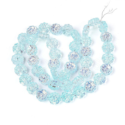 Electroplate Transparent Glass Beads Strands EGLA-N055-01-1