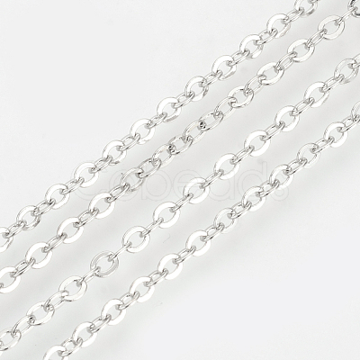 Brass Cable Chains Necklaces X-MAK-R019-P-1