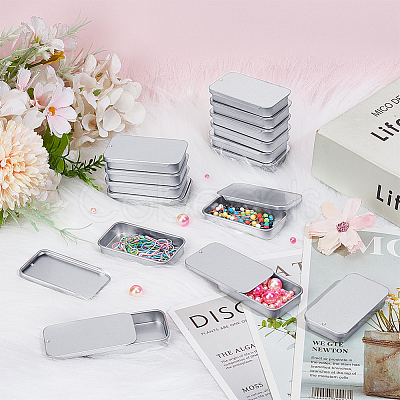 80Pcs Slide Top Tinplate Trinket Storage Boxes CON-WA0001-03-1