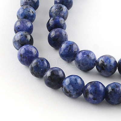 Dyed Natural Sesame Jasper Round Beads Strands G-R342-6mm-12-1