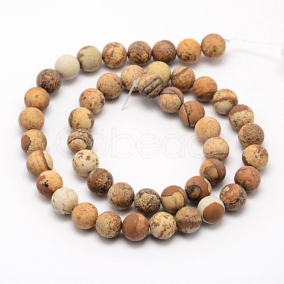 Natural Picture Jasper Beads Strands G-D686-8mm-1