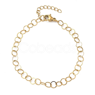 304 Stainless Steel Rolo Chains Bracelets for Women BJEW-U043-02G-1