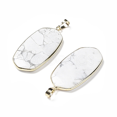 Natural Howlite Pendants G-K338-05C-1