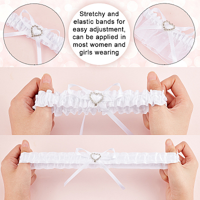 Polyester Lace Bridal Garters DIY-WH0366-34-1