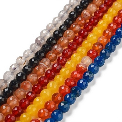 Natural Agate Beads Strands G-G580-8mm-M-1