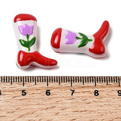 Boot Baking Paint Glass Enamel Beads LAMP-C020-02L-1