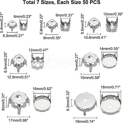 Stainless Steel Sew on Prong Settings STAS-UN0008-48P-1