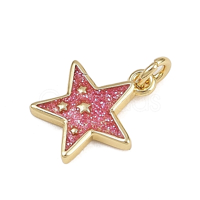 Brass Enamel Charms KK-B150-18G-01-1