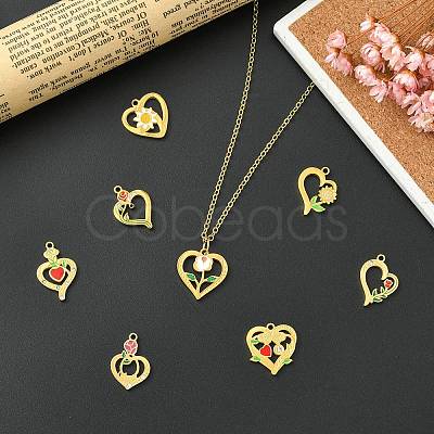 8Pcs 8 Styles 304 Stainless Steel Pendants STAS-CJ0003-44-1