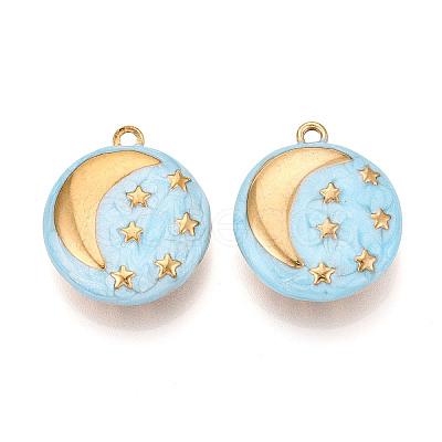 304 Stainless Steel Enamel Pendants X-STAS-N124-02G-1