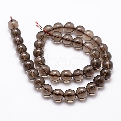 Natural Smoky Quartz Bead Strands G-G735-28-6mm-1