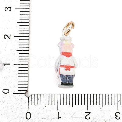 304 Stainless Steel Enamel Pendants STAS-F358-01G-07-1