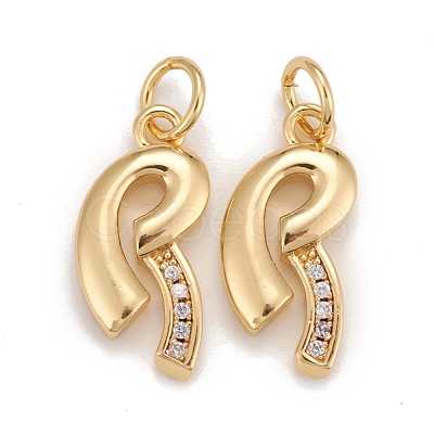 Rack Plating Eco-friendly Brass Micro Pave Clear Cubic Zirconia Pendants KK-D072-01G-R-NR-1