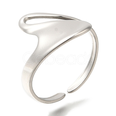 304 Stainless Steel Cuff Rings for Women RJEW-Z074-14P-1