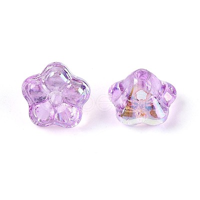 Electroplate Transparent Glass Beads Strands EGLA-N055-03A-07-1