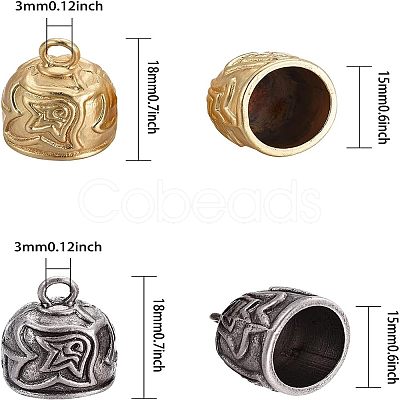Tibetan Style Alloy Cord Ends TIBEP-CA0001-01-NR-1