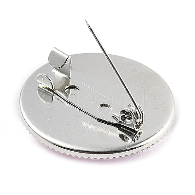 Breast Cancer Awareness Ribbon Glass Brooches JEWB-L019-01H-1