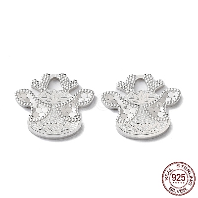 Rhodium Plated 925 Sterling Silver Charms STER-C003-13P-1