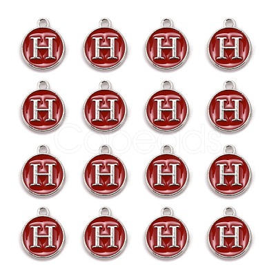 Platinum Plated Alloy Enamel Charms X-ENAM-S118-03H-P-1