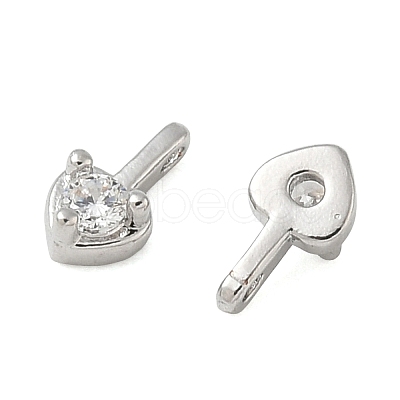 Brass Pave Clear Cubic Zirconia Charms CU-CBA9FFD-11P-03-1