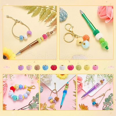50Pcs 10 Colors Polyester European Beads FIND-SZ0019-29-1