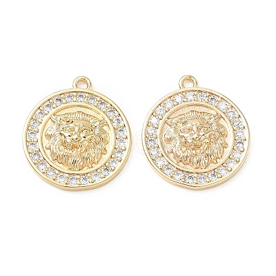 Brass Micro Pave Clear Cubic Zirconia Pendants KK-CBA3EDE-06G-B-1