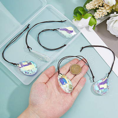 5Pcs Glass Hanging Suncatchers HJEW-FH00193-1