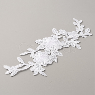 Flower Polyester Computerized Embroidery Sew on Patches PATC-WH0001-74-1