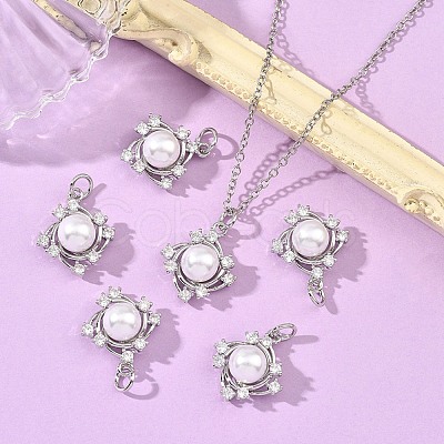 SHEGRACE Brass Pave Clear Cubic Zirconia Charms XGRQ4D909-663P-1