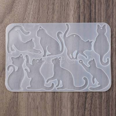 Cat Shape DIY Pendant Silicone Molds DIY-A061-05-1