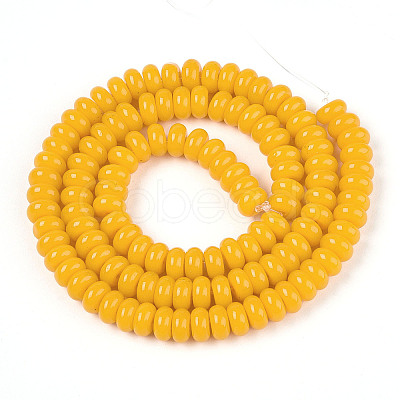 Opaque Solid Color Glass Beads Strands GLAA-ZX008-6mm-18K-1
