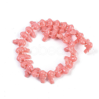 Synthetic Coral Dyed Carved Beads Strands CORA-K009-04A-1