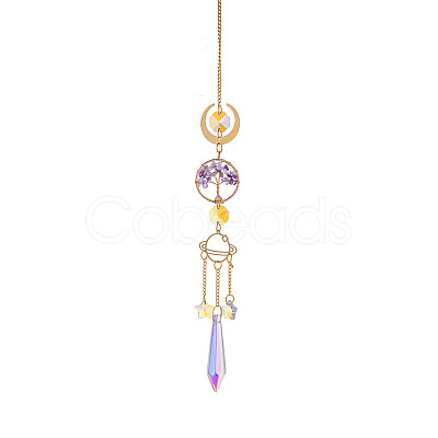 Glass Cone Hanging Suncatcher Prism Ornament PW-WG88031-05-1